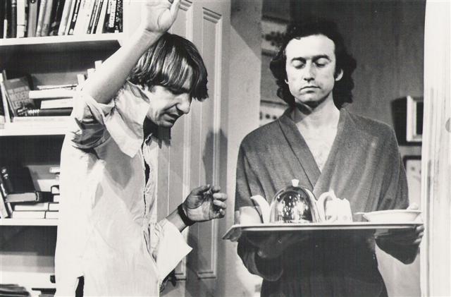 Alan Rickman & George Irving in COMMITMENTS by Dusty Hughes ar the Bush Theatre